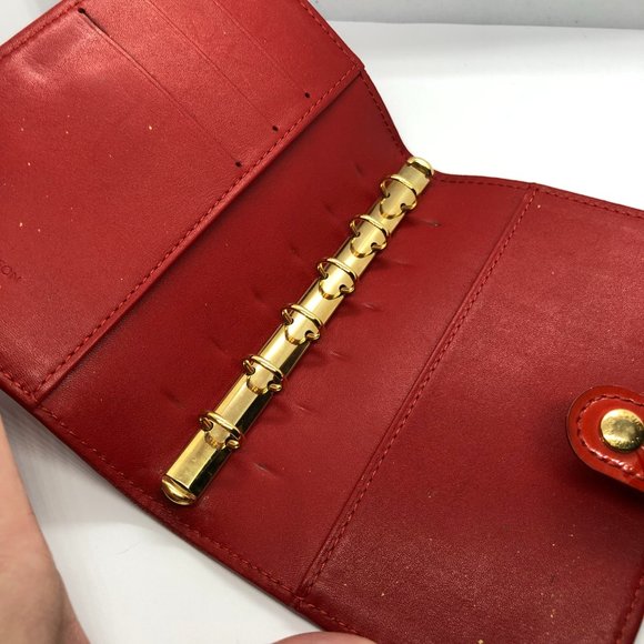 Louis Vuitton Agenda - Red Patent Leather Notebook Binder / Cover - Picture 5 of 10